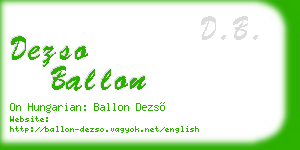 dezso ballon business card