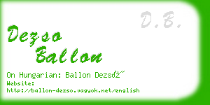 dezso ballon business card